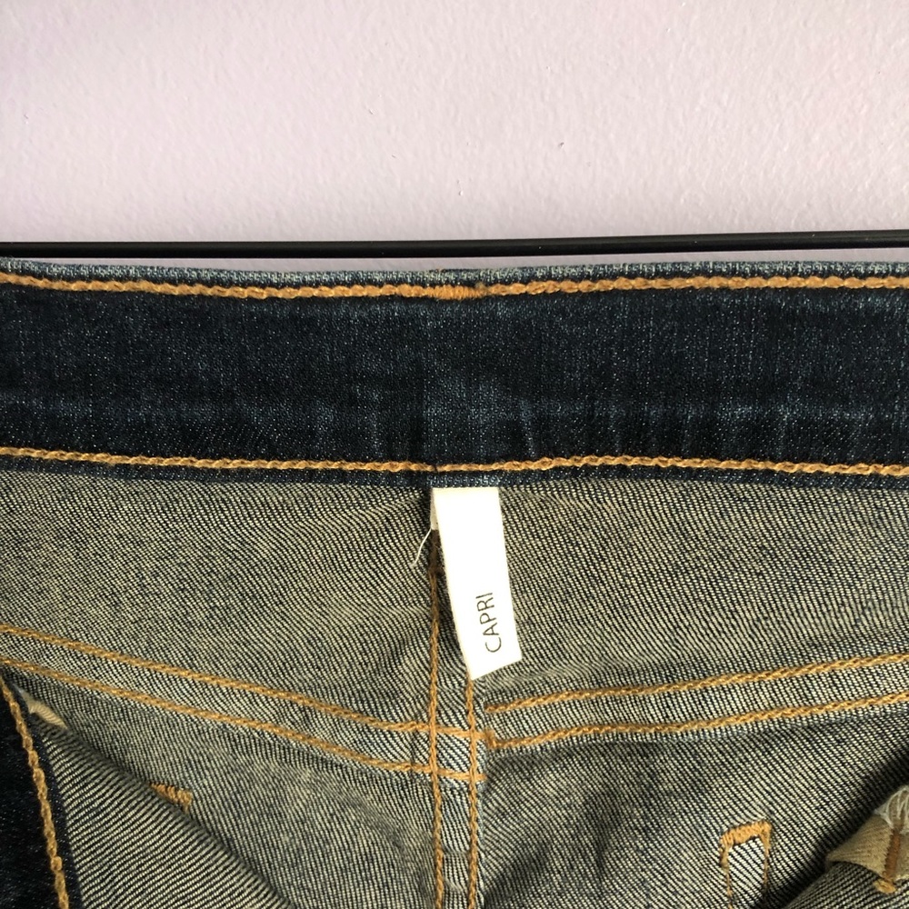 Rag & Bone Capri Dark Wash Distressed Skinny Denim Jeans in Coulette - Picture 6 of 7